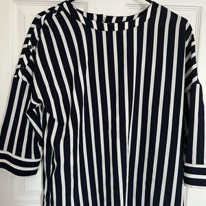 Banana Republic navy blue with white stripes blouse.